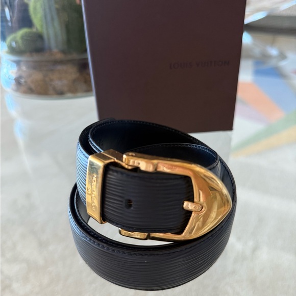Louis Vuitton Black and Gold Women's Belt - Picture 1 of 7